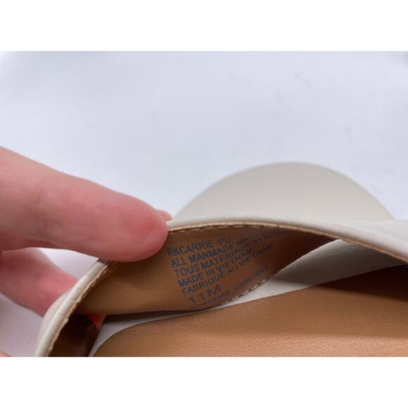 Nordstrom Rack Womens Carrie White Leather Open Toe Low Wedge Heeled Sandals 11M - Picture 11 of 11